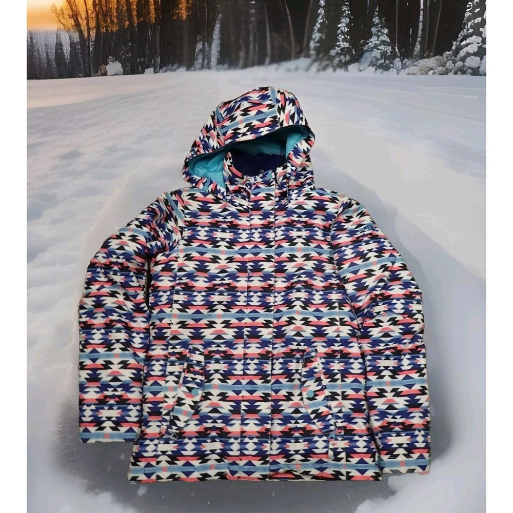 Roxy Ski Jacket Girls Size 14 XL Multicolor‎ Excellent DryFlight 10K Hooded Coat
